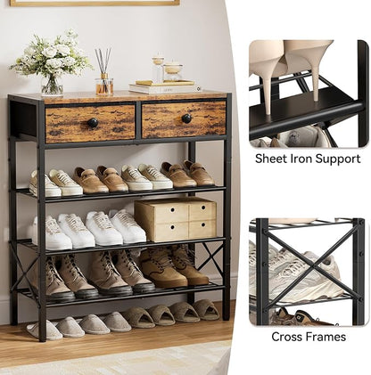 Shoe Rack for Entryway, 4 Tier Shoe Organizer - Image 5