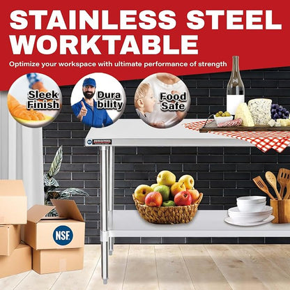 DuraSteel 24x72 Stainless Steel Work Table - Image 2