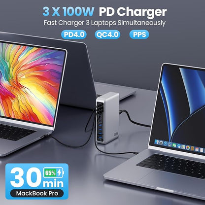 730W USB C Charger Block, GaN IV Fast Charging Station Hub 10 Ports, QC4.0+3 PD - Image 3
