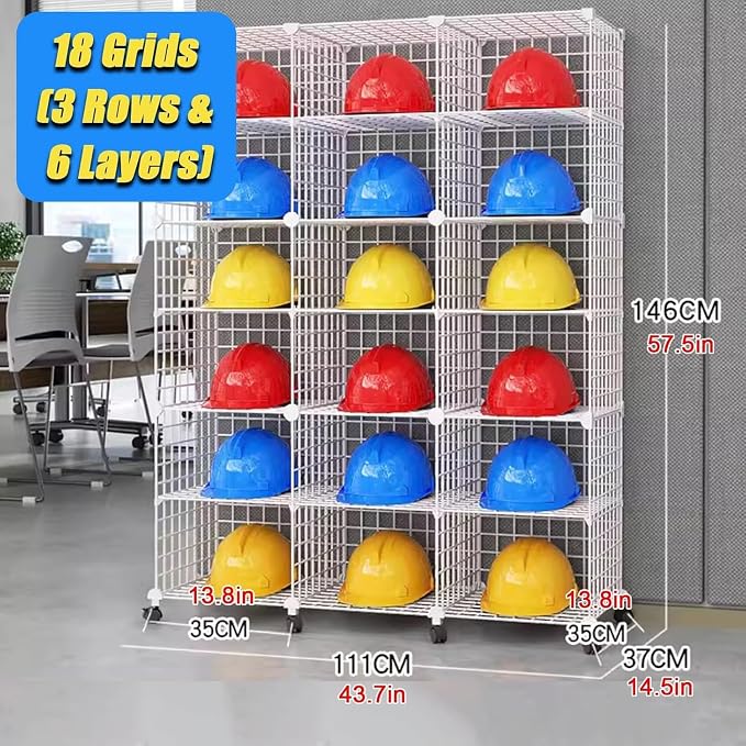 Stackable Safety Helmet Storage Boxes, Large Adjustable Hard Hat Placement - Image 2