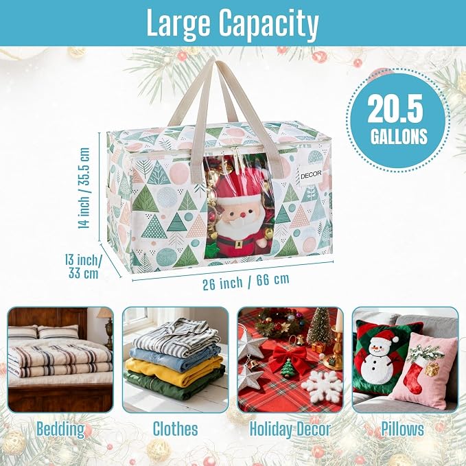 VENO 4 Pack Moving Bags, Large Christmas Storage Bins - Image 4