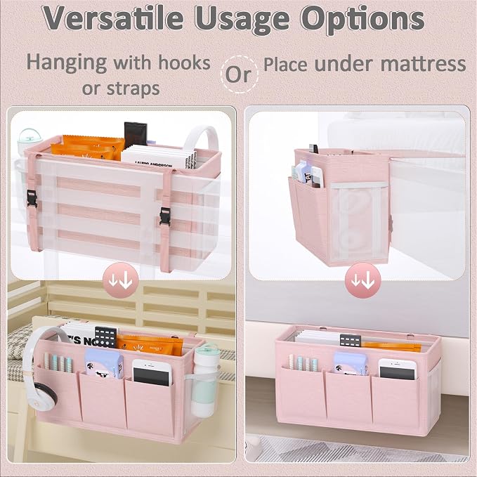 Dual-purpose Bedside Caddy Bedside Organizer, Bed Caddy - Image 3