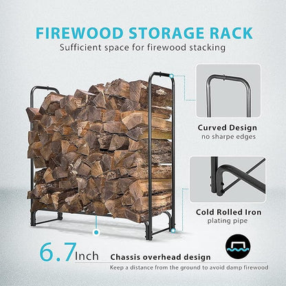 VIVOHOME 5ft Heavy Duty Indoor Outdoor Firewood Storage Log Rack - Image 3