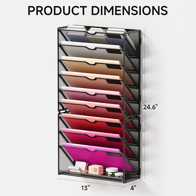 Lavatino 10-Tier Hanging Wall File Folders Organizer - Image 4
