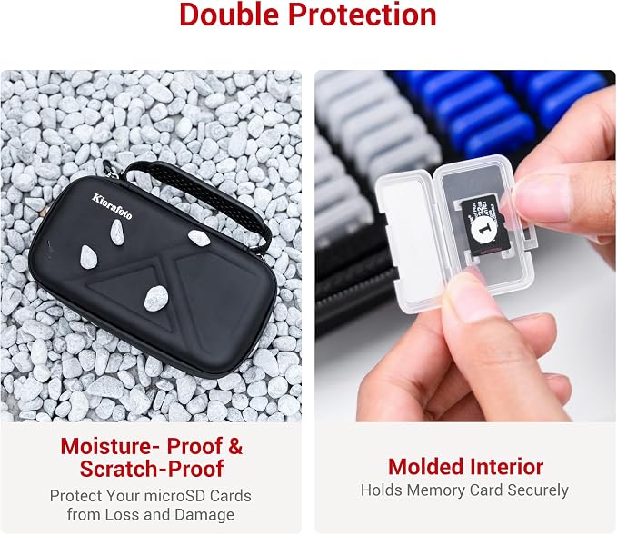 EVA PU Micro SD Card Case with 60 Individual Plastic TF Card Holders - Image 6