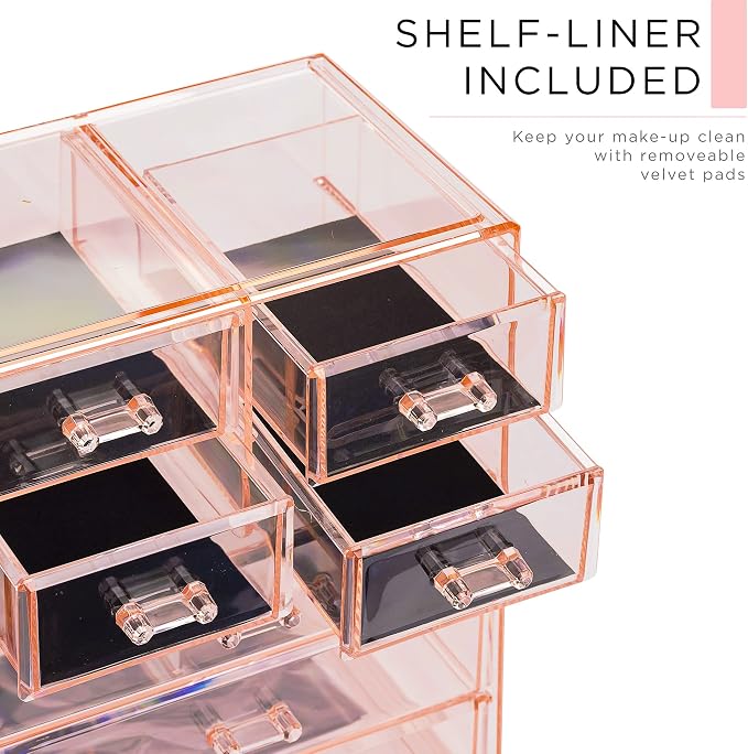 Sorbus Clear Cosmetic Makeup Organizer - Image 6