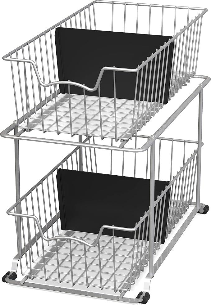 Simple Houseware 2 Tier Cabinet Wire Basket Drawer Organizer - Image 5
