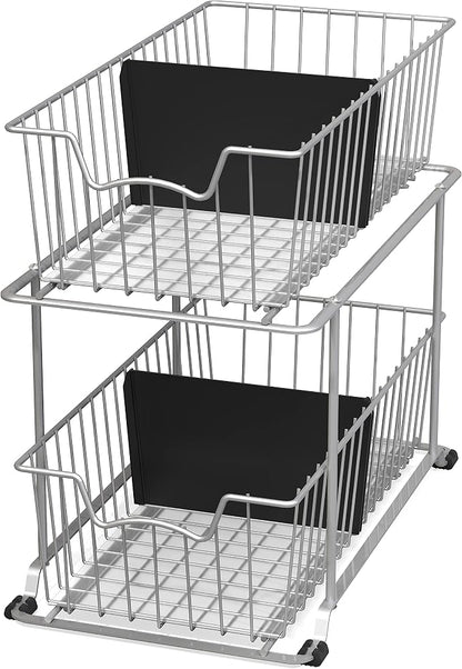 Simple Houseware 2 Tier Cabinet Wire Basket Drawer Organizer - Image 5