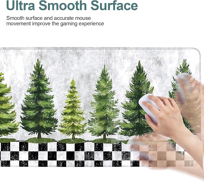 Christmas Tree Gaming Mouse Pad 35.4"x15.7"Desk Mat Anti-Slip Rubber Base & - Image 5