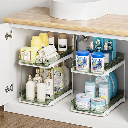 Delamu 2-Tier Multi-Purpose Bathroom Under Sink Organizers and Storage - Image 7