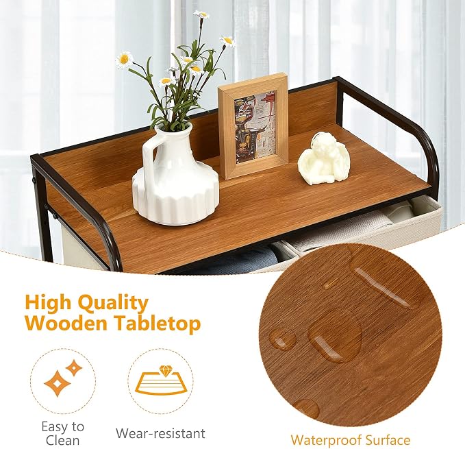 Giantex 5-Drawer Fabric Dresser - Image 7