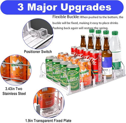 Drink Organizer for Fridge, 16.5” D Soda Can Fridge Drink Organizer, - Image 3