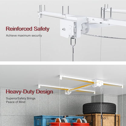 Overhead Garage Storage Rack 3x6 FT, Adjustable Ceiling Lift Storage System - Image 5