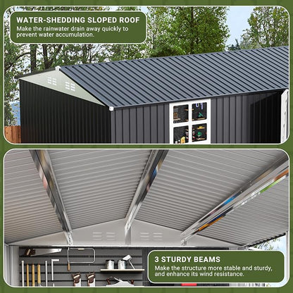 Polar Aurora 10X14 FT Metal Outdoor Storage Shed - Image 4