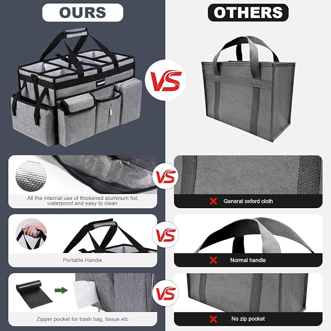 Large Cleaning Caddy Bag with Rigid Support Board, Cleaning Organizer Tote with - Image 6