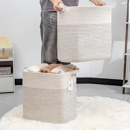 Storage Baskets for Clothes Fabric Cotton Rope Storage Basket - Image 2