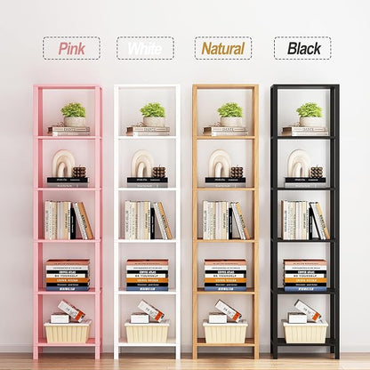 TUTOTAK Bookshelf, 6-Tier Tall Narrow Book Shelf - Image 7