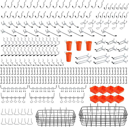 Pegboard Organizer Accessories Kit 264 PCS, Peg Board Hooks Assortment by ENJOYWOOD