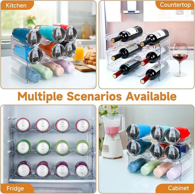 Stackable Water Bottle Organizer, Large Compartment Water Bottle Holder - Image 6