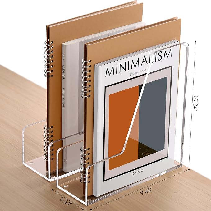 SANRUI 2-Pack Acrylic Magazine File Holder Desk Organizer Magazine Rack - Image 3