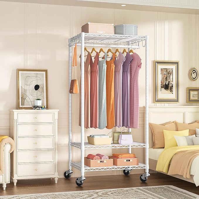 FUTASSI P6 Medium Rolling Clothes Rack Heavy Duty, Clothing Racks - Image 2