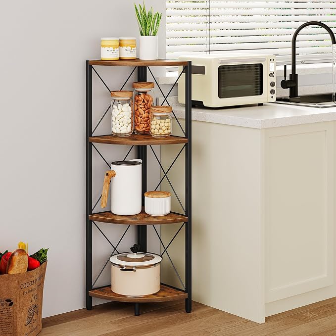 Snughome Rustic Corner Shelf Stand - Image 7