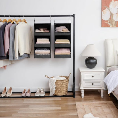 GRANNY SAYS Hanging Closet Shelf, 3-Shelf Foldable Hanging Organizers and - Image 4