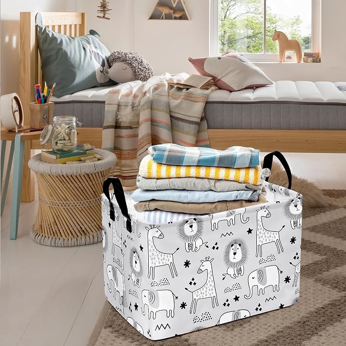 MAIZMZ Kids Storage Basket Baby Foldable Toys Organizer Bins Decorative Gifts - Image 3