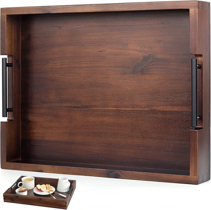 Ottoman Tray, Acacia Wood Serving Tray - Image 9