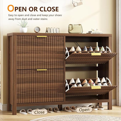 47" Fluted Shoe Cabinet Stoarge - Image 9