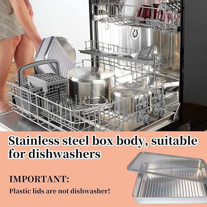 10 Pack Bacon Cheese Meat Storage Container Stainless Steel Airtight Storage - Image 5