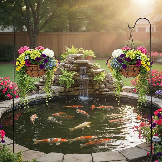 Classic Round Wire Hanging Basket 4 Packs 14 Inch Deep Coco Liner - Image 2