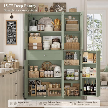 HOSTACK 68" Tall Kitchen Pantry Storage Cabinet - Image 6