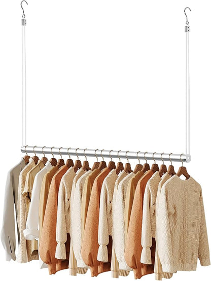 BaiNong Adjustable Closet Hanging Rod 44" Silver Closet Rod Extender | Heavy by BaiNong