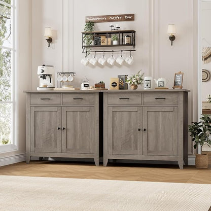 HORSTORS Farmhouse Kitchen Storage Cabinet, Small Buffet, Coffee Bar, 35.8"W - Image 5