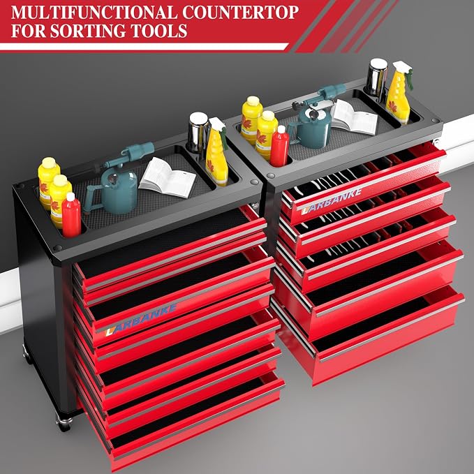 LARBANKE 12-Drawer Tool Chest Features 360° Swivel Castors and Locking - Image 7
