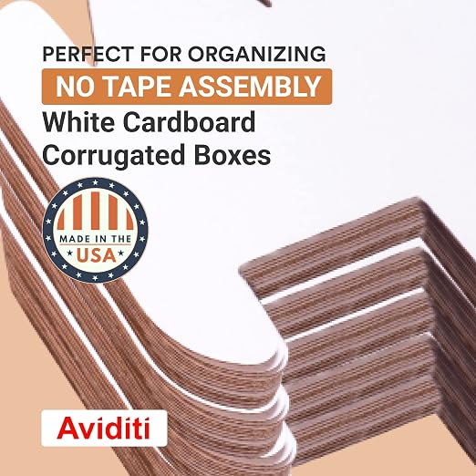 Aviditi BINBIN49 Corrugated Open Top Bin Box, Oyster White - Image 3