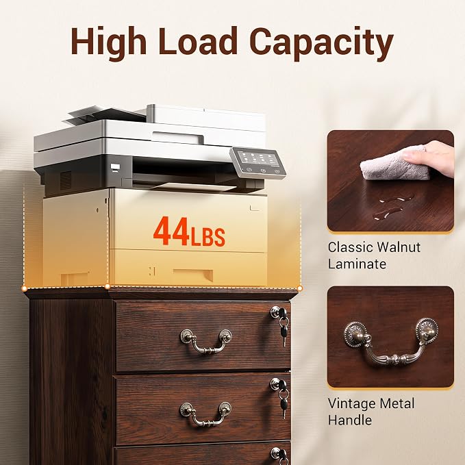DEVAISE 3 Drawer File Cabinet - Image 4