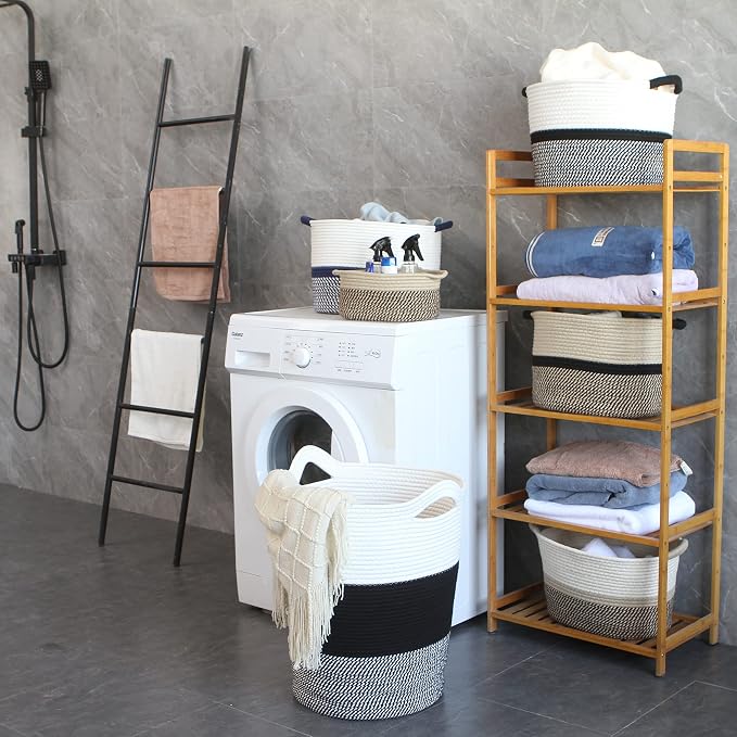 Sea Team Large Size Cotton Rope Woven Storage Basket - Image 2