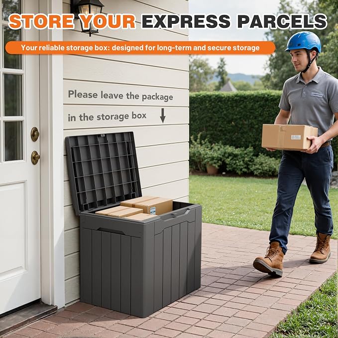 32 Gallon Deck Box Outdoor Indoor Waterproof Storage Box - Image 4