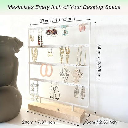 Earring Organizer Stand for Women, 4 Tier Tall Jewelry Holder Organizer Rack - Image 6
