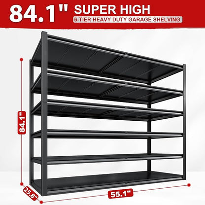 REIBII 84.1" H Garage Shelving, 3500LBS Storage Shelves Heavy Duty, Adjustable - Image 2
