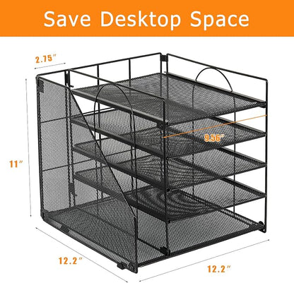 LEKETREE Desk Organizers and Accessories, 5-Tier Paper Letter Tray Organizer - Image 4