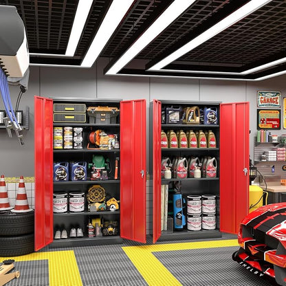 Greenvelly Metal Garage Storage Cabinet, Tall Cabinets - Image 2