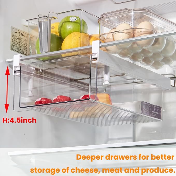 vacane Deeper Refrigerator Drawers, Adjustable Refrigerator Shelf 14-19.5 - Image 3