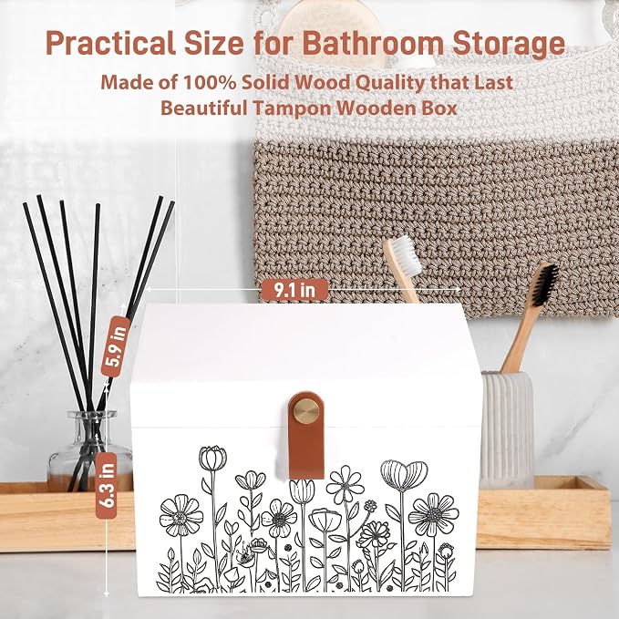 100% Solid Wood Tampon Holder Box - Image 3