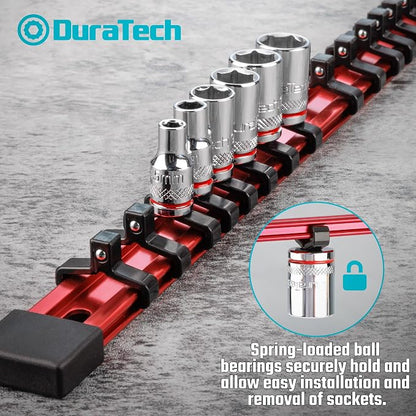 DURATECH Socket Organizer, 1/4-Inch Aluminum Alloy Socket Holder, Heavy Duty - Image 3