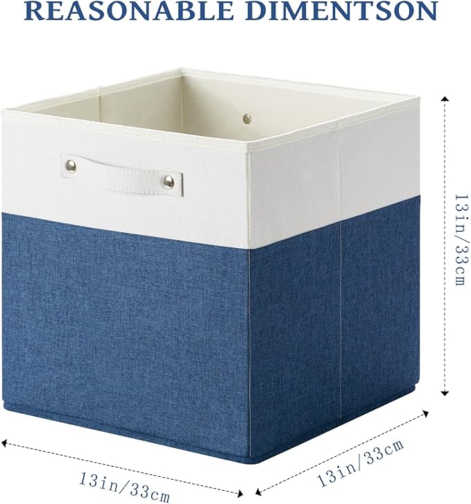 FinishingBo 13x13x13 Storage Cube Bins 6 Pack, Cube Shelf Baskets | Foldable - Image 3
