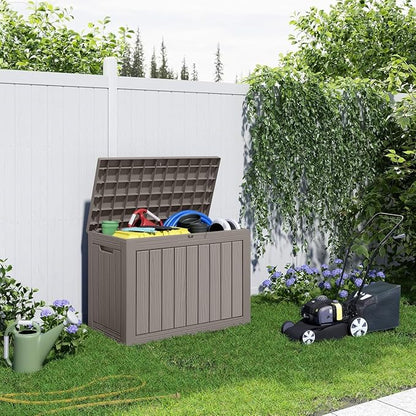 45 Gallon Large Deck Box, Resin Outdoor Storage Box - Image 7