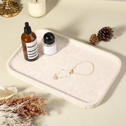 Natural Marble Vanity Tray, 11.8" Marble/Stone Bathroom Tray Countertop - Image 6